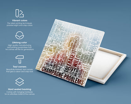 Evermore album word art square canvas wall decor