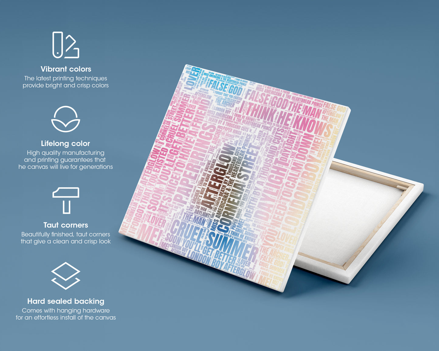 Lover album word art square canvas wall decor