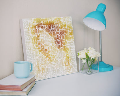 Fearless album word art square canvas wall decor