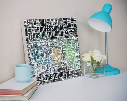 Kiss Land album word art square canvas wall decor