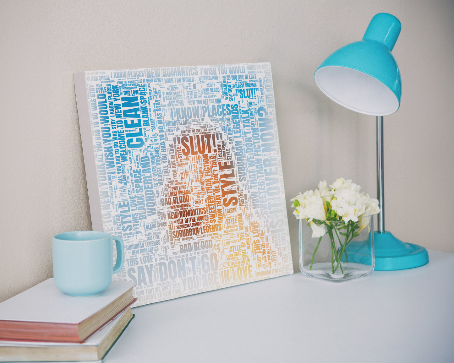 1989 TV album word art square canvas wall decor