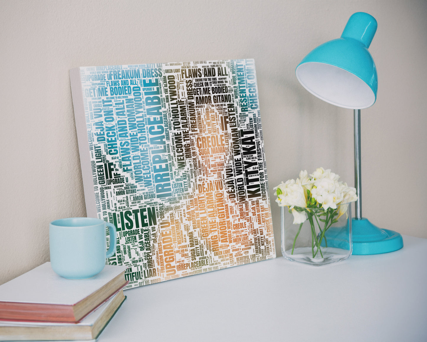 B'Day album word art square canvas wall decor