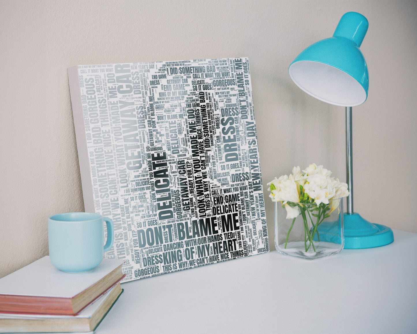 Reputation album word art square canvas wall decor