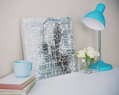 Reputation album word art square canvas wall decor