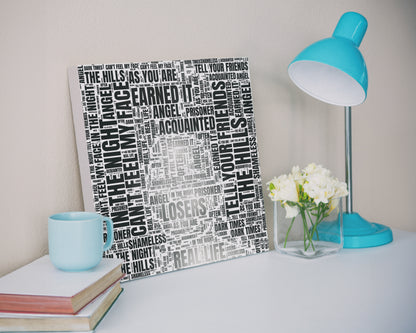 Beauty Behind the Madness album word art square canvas wall decor