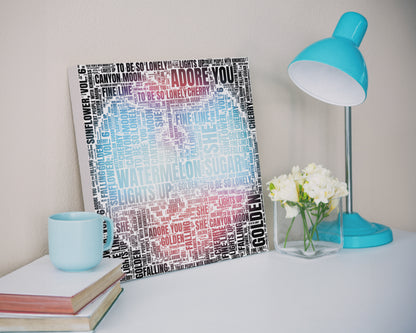Fine Line album word art square canvas wall decor