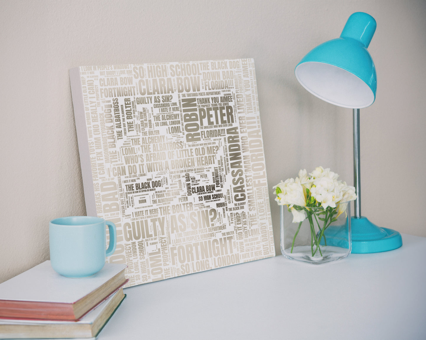 Tortured Poets album word art square canvas wall decor