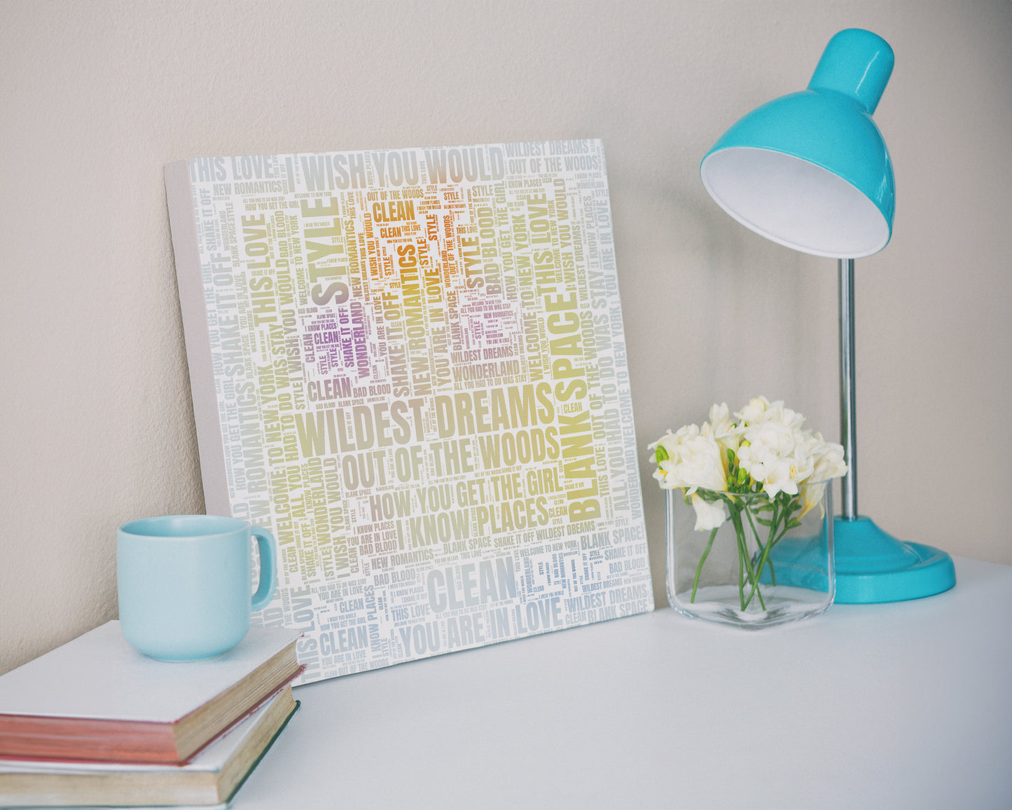 1989 album word art square canvas wall decor