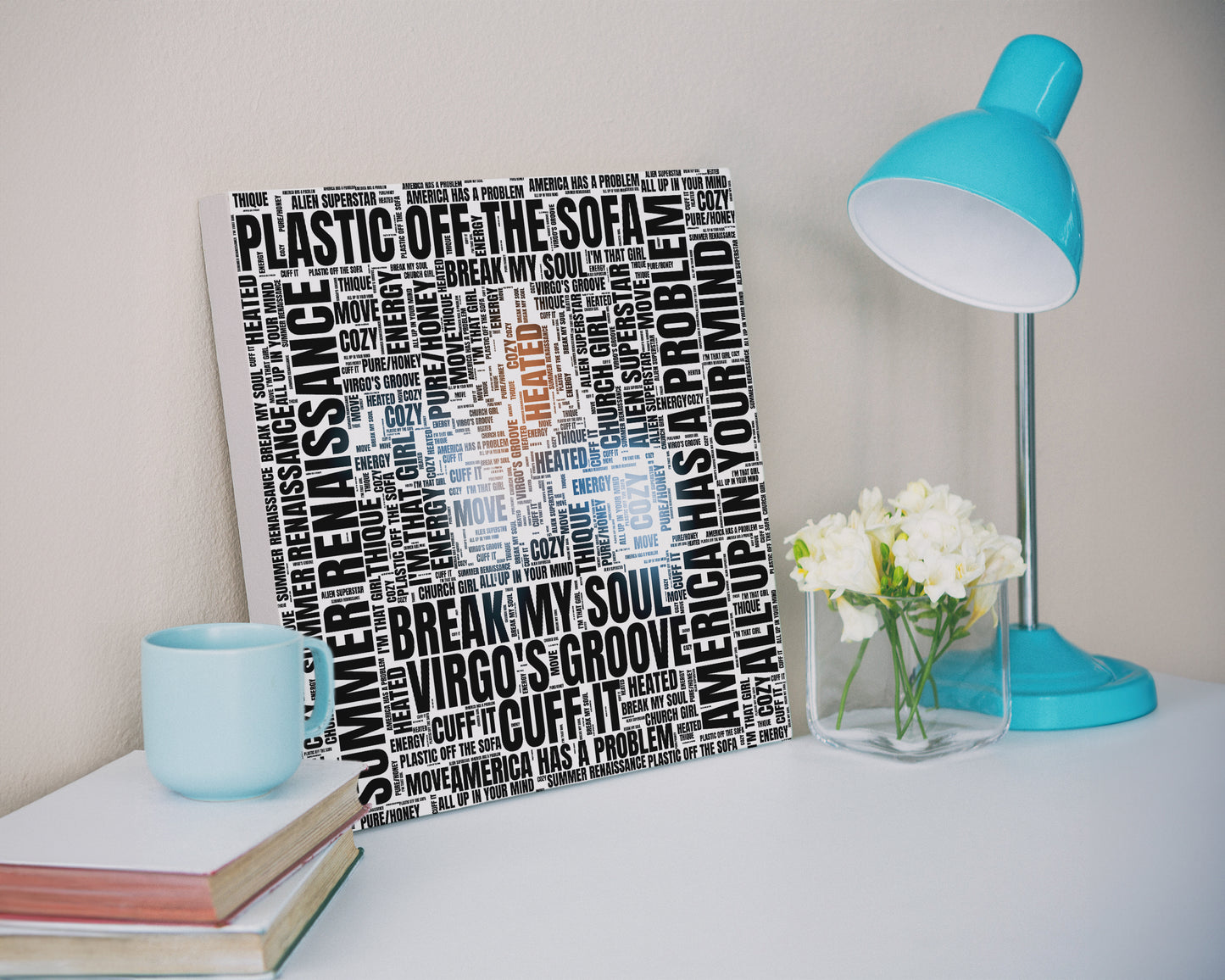 Renaissance album word art square canvas wall decor