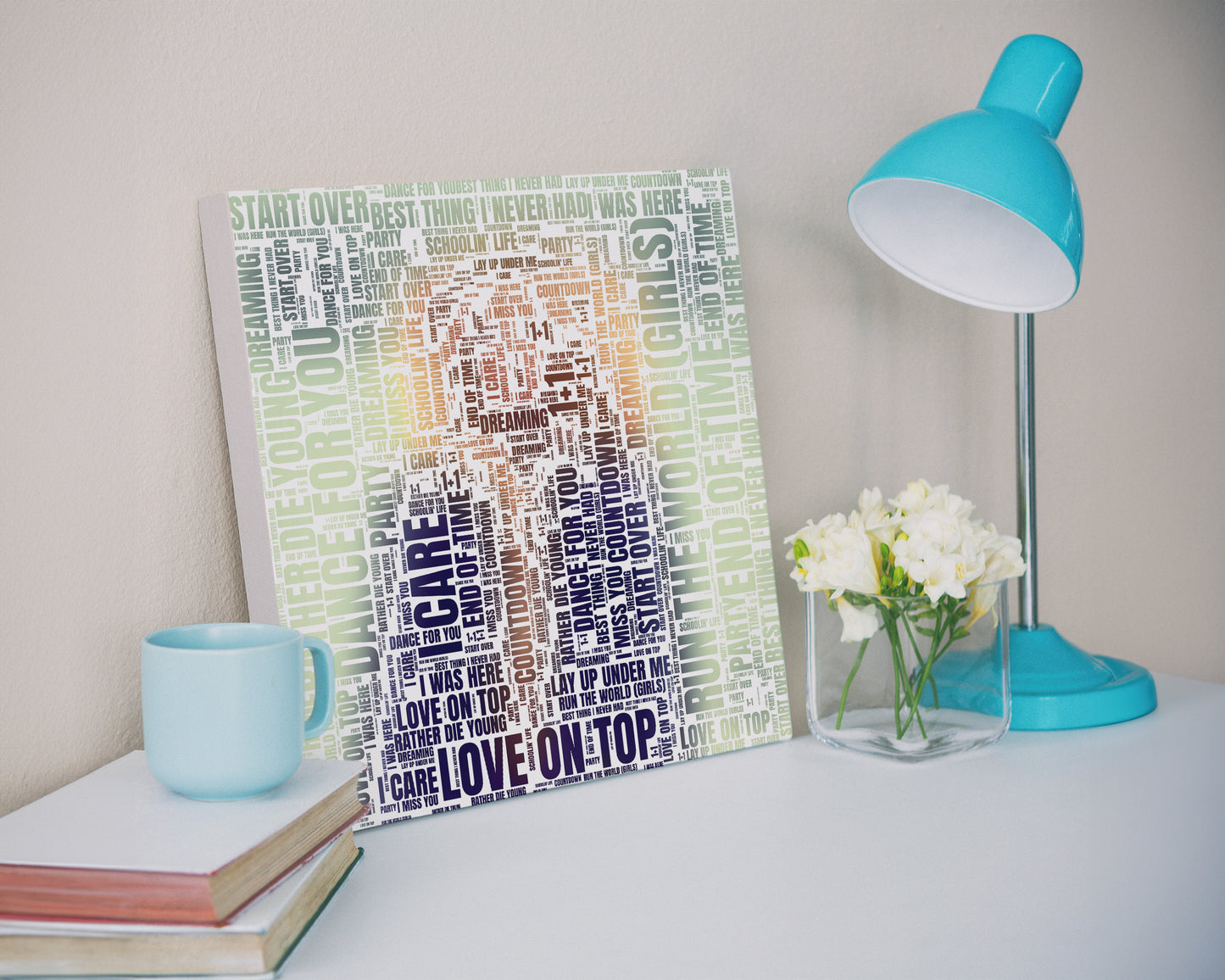 4 album word art square canvas wall decor