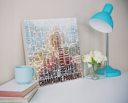 Evermore album word art square canvas wall decor