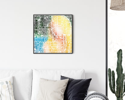 Self-titled album word art square canvas wall decor