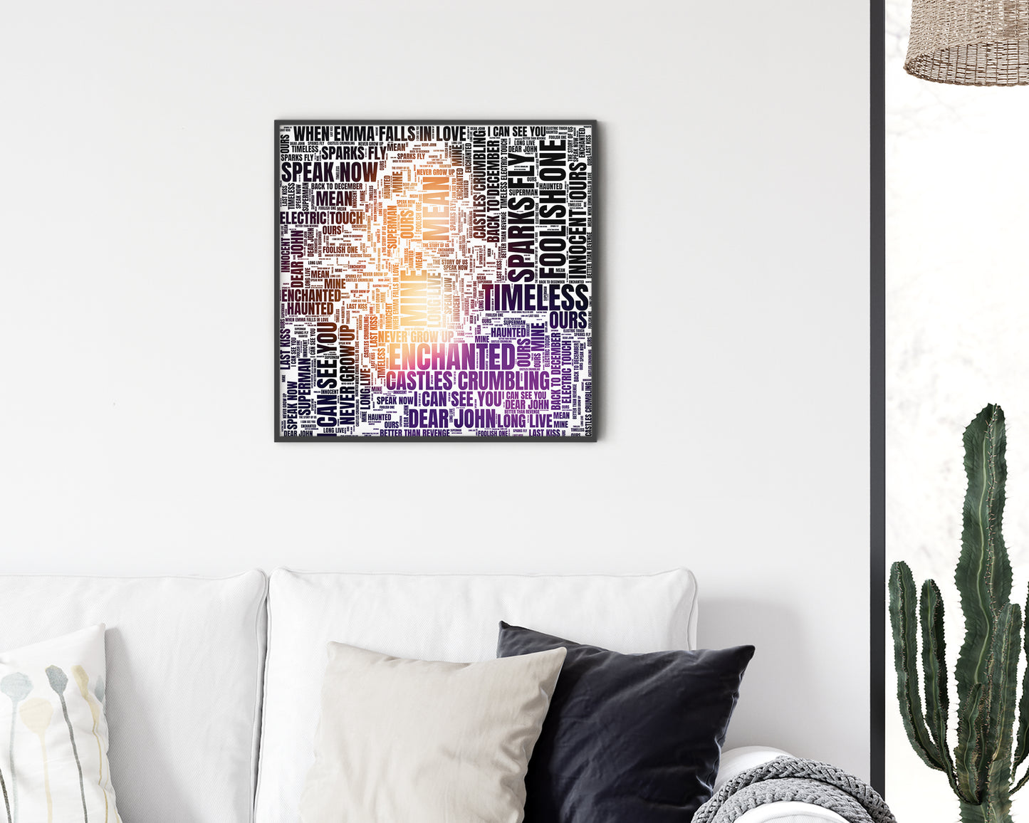 Speak Now TV album word art square canvas wall decor