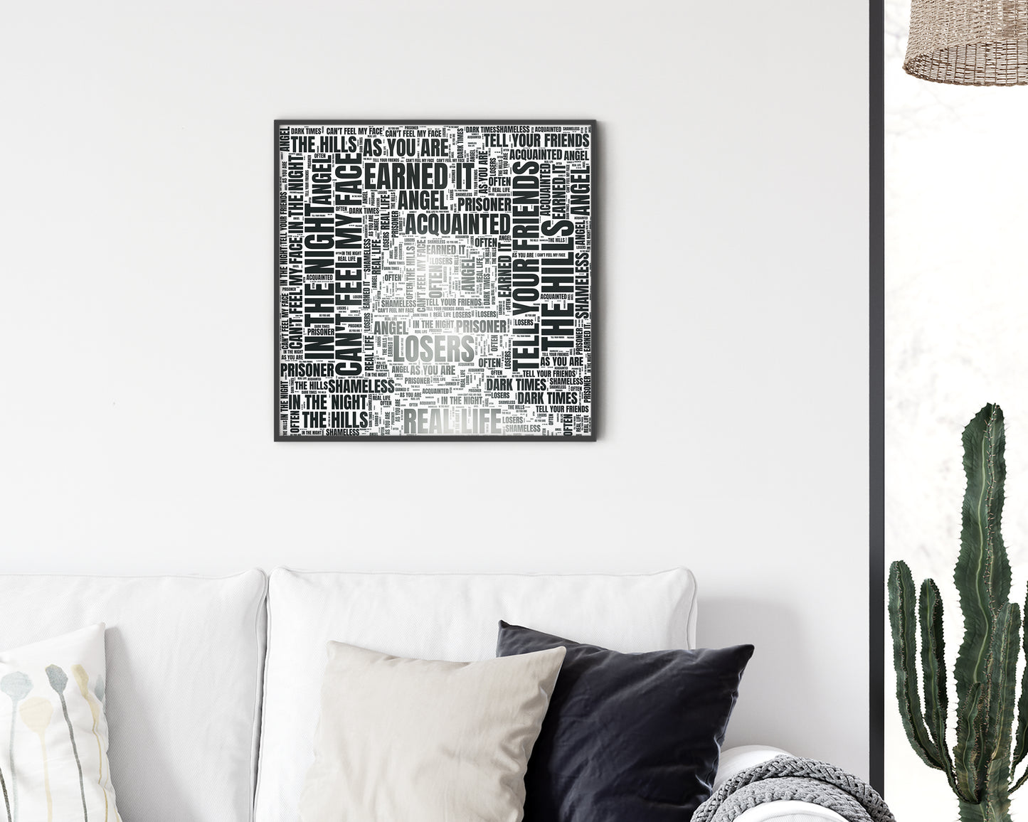 Beauty Behind the Madness album word art square canvas wall decor