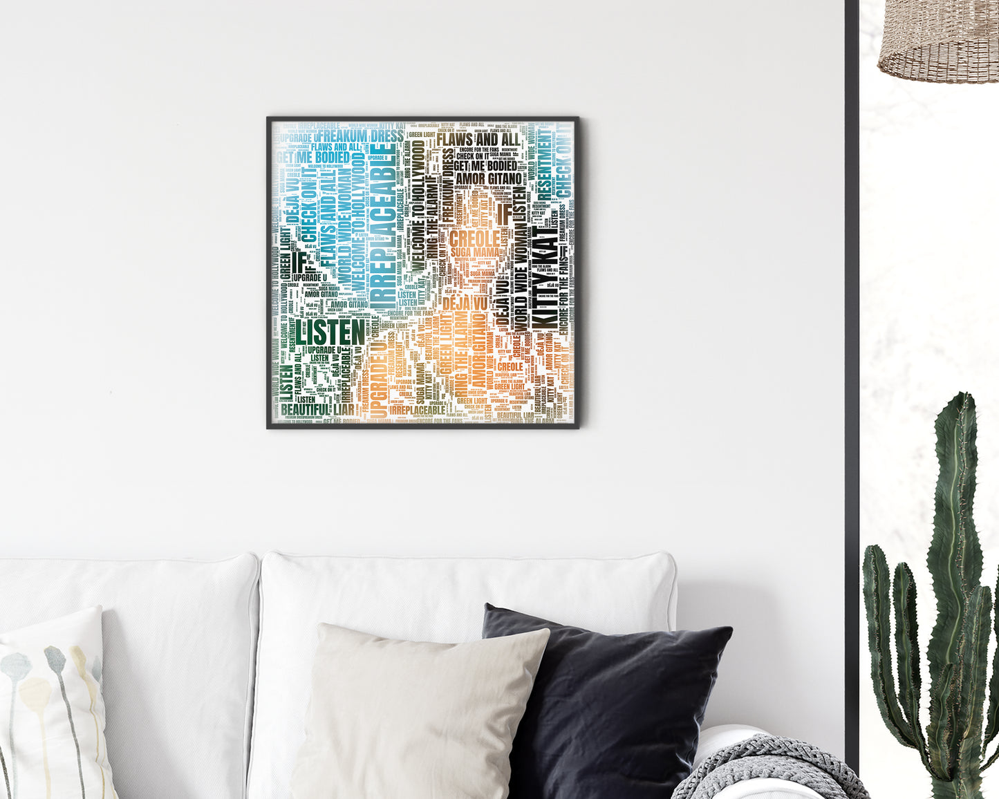 B'Day album word art square canvas wall decor