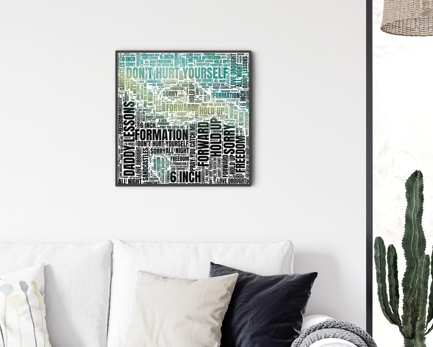 Lemonade album word art square canvas wall decor