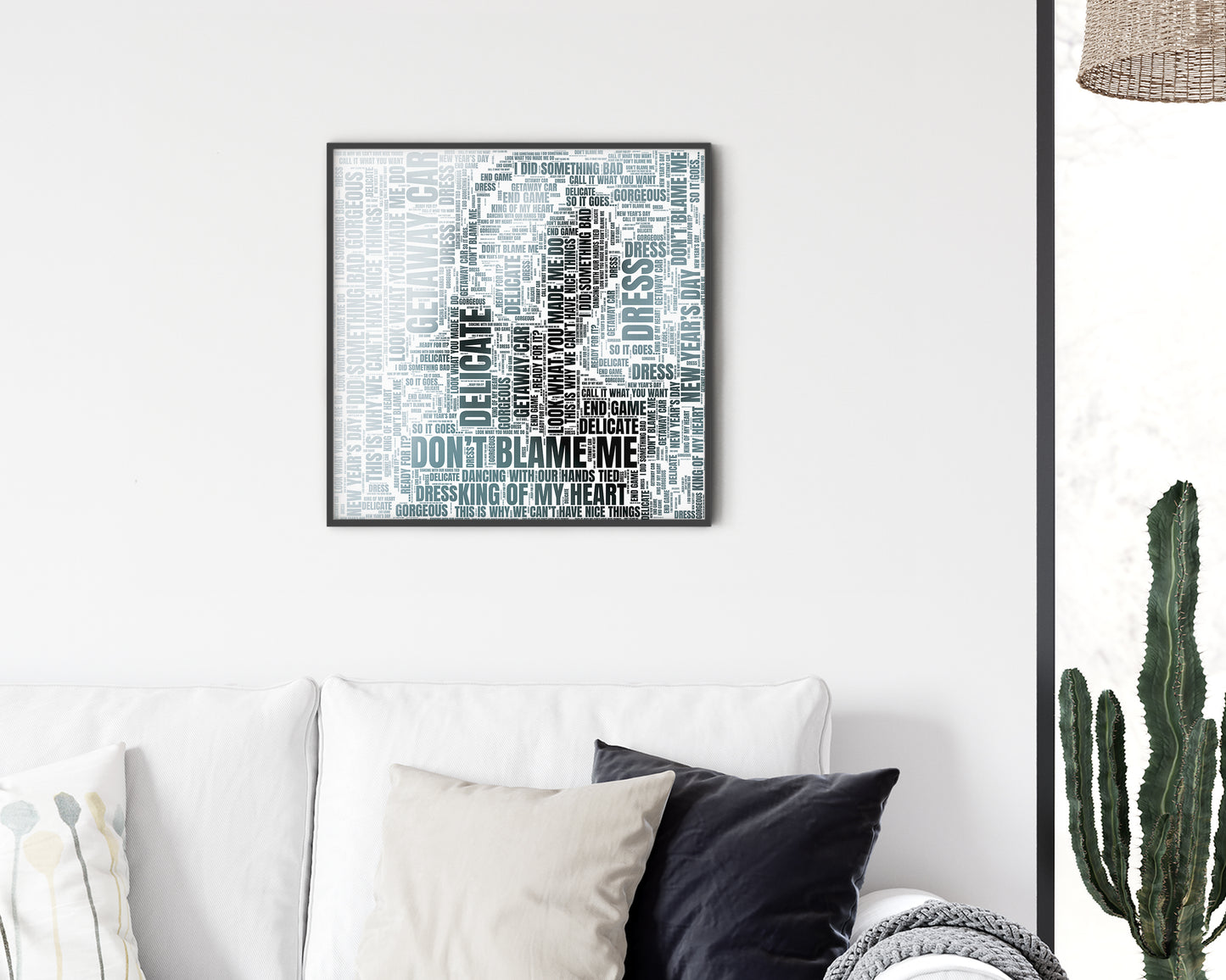 Reputation album word art square canvas wall decor