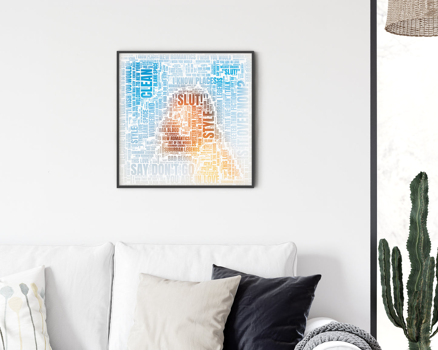 1989 TV album word art square canvas wall decor