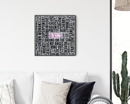 Self-titled album word art square canvas wall decor