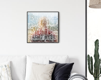 Evermore album word art square canvas wall decor