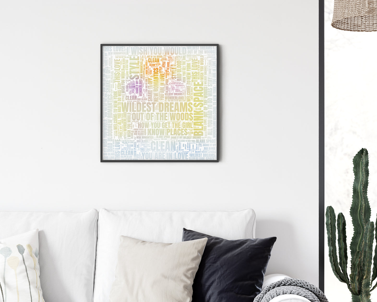 1989 album word art square canvas wall decor