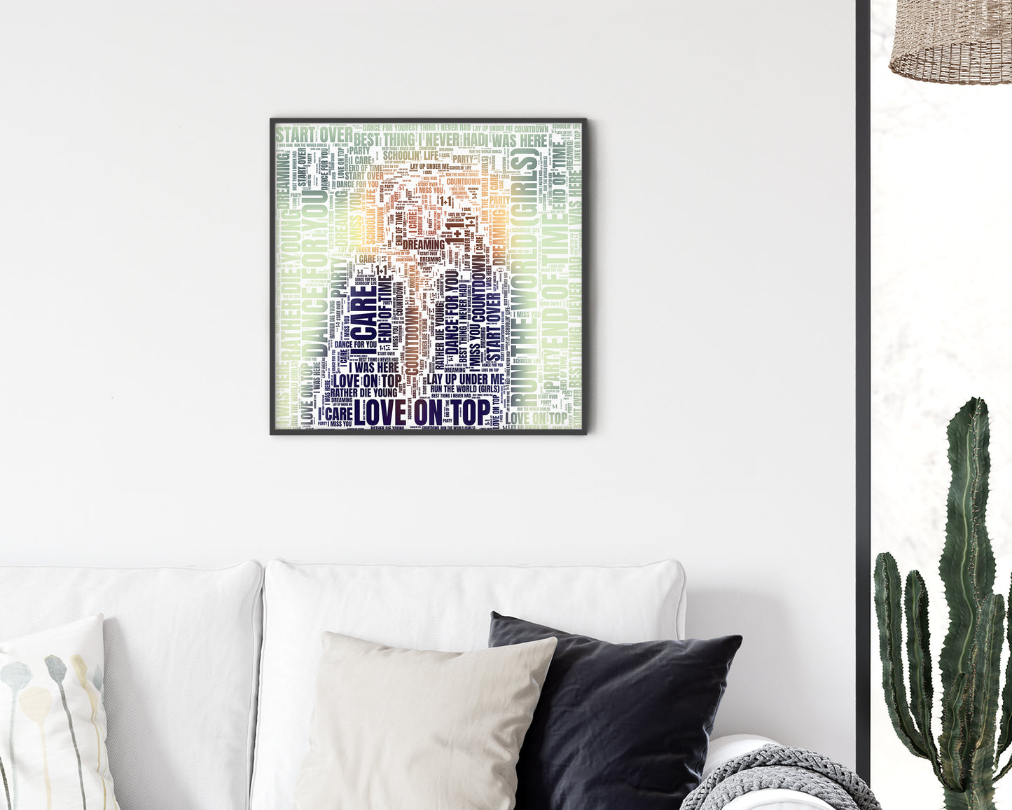 4 album word art square canvas wall decor