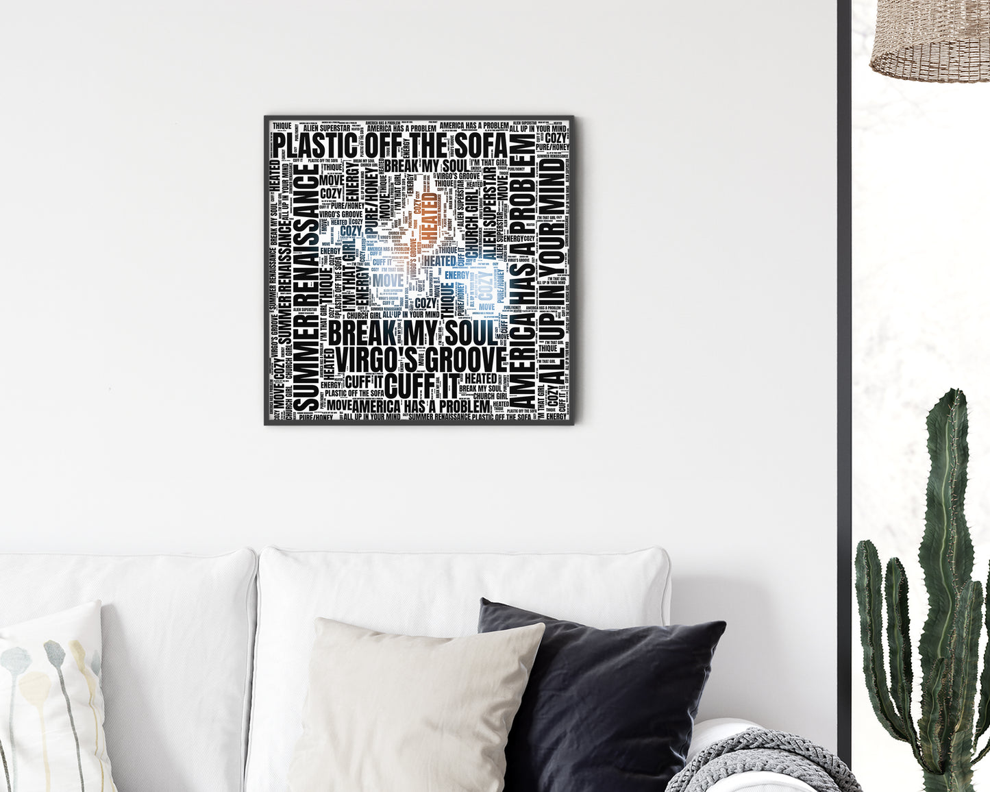 Renaissance album word art square canvas wall decor