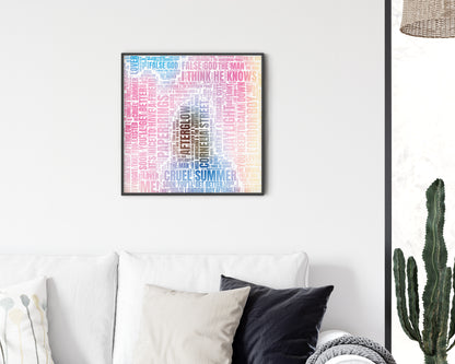 Lover album word art square canvas wall decor