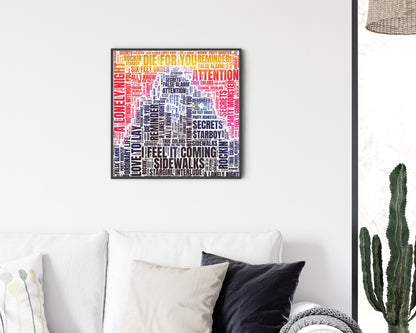 Starboy album word art square canvas wall decor