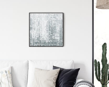 Folklore album word art square canvas wall decor