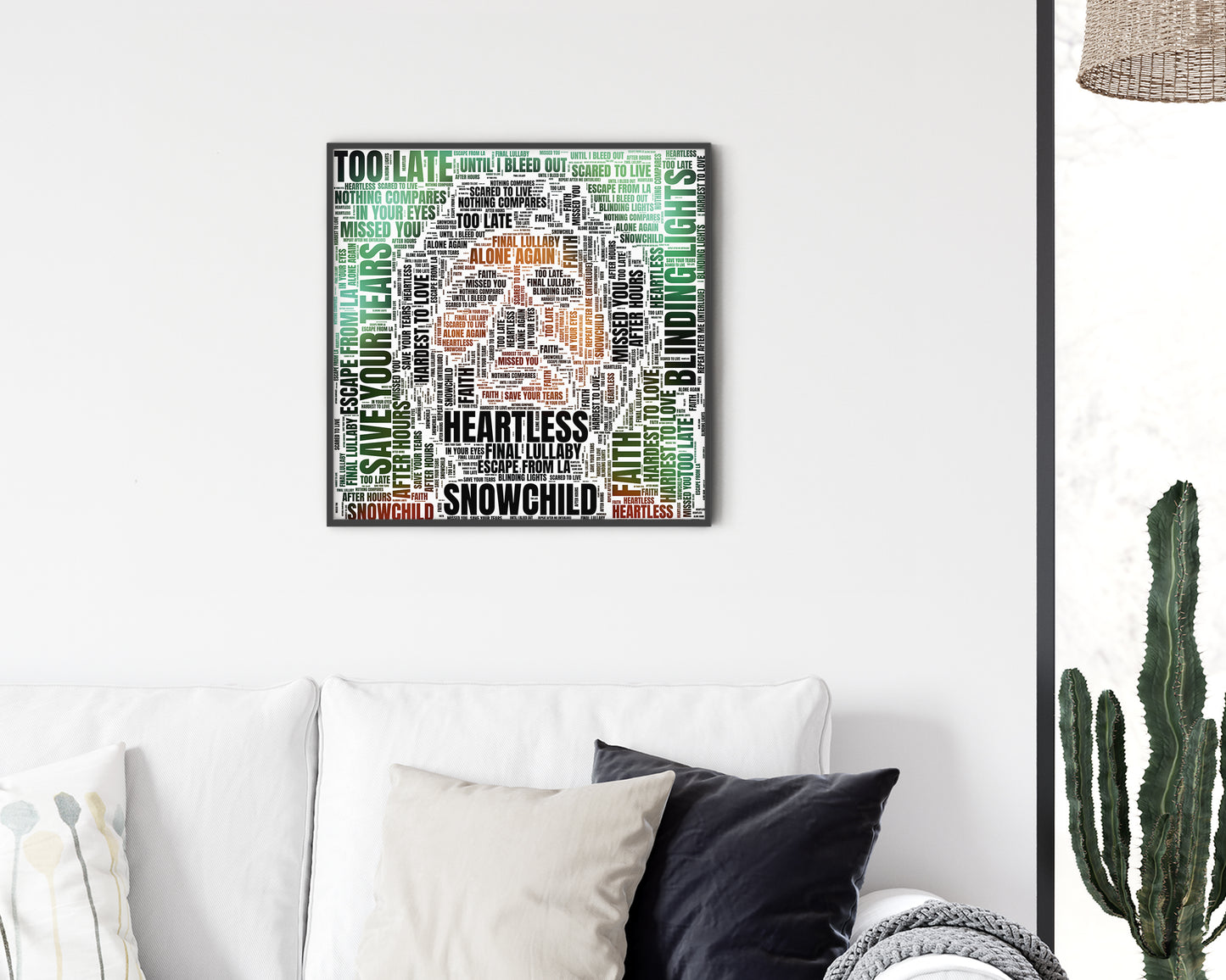 After Hours album word art square canvas wall decor