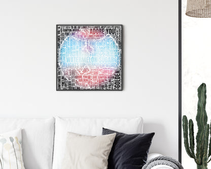 Fine Line album word art square canvas wall decor