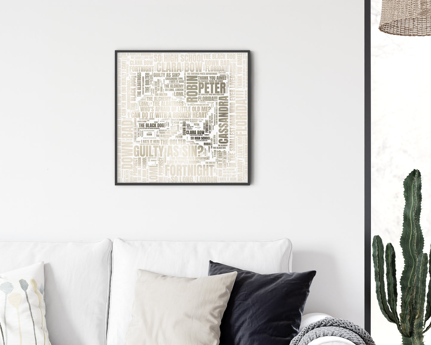Tortured Poets album word art square canvas wall decor