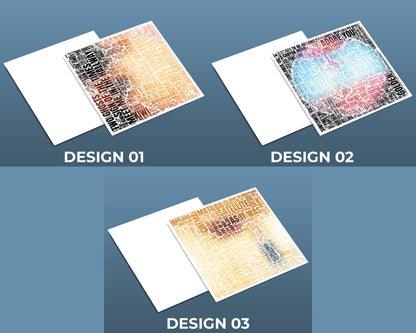 Set of word art album covers square poster