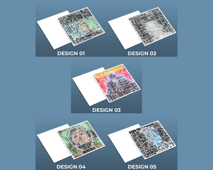 Set of word art album covers square poster