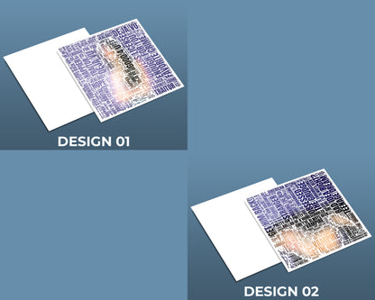 Set of word art album covers square poster