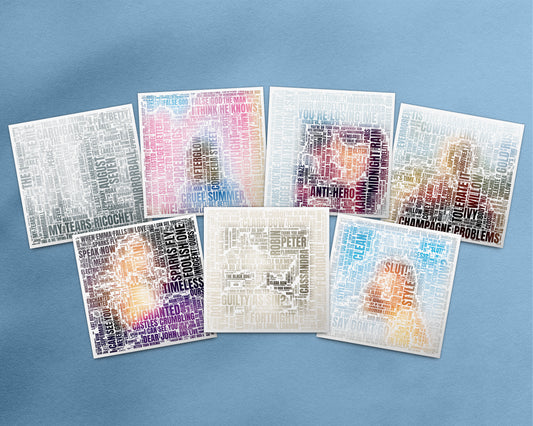 Set of word art album covers square poster