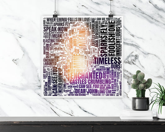 Speak Now TV album word art square poster