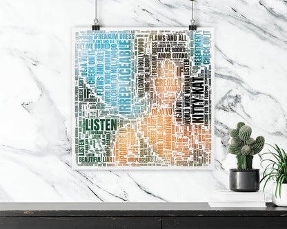 Set of word art album covers square poster