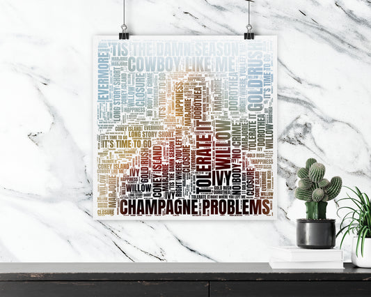 Evermore album word art square poster