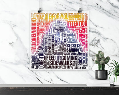 Set of word art album covers square poster