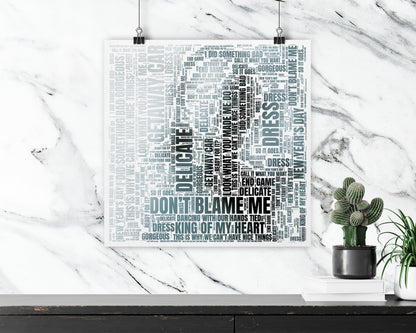 Set of word art album covers square poster