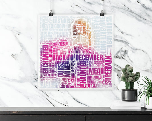 Speak Now album word art square poster