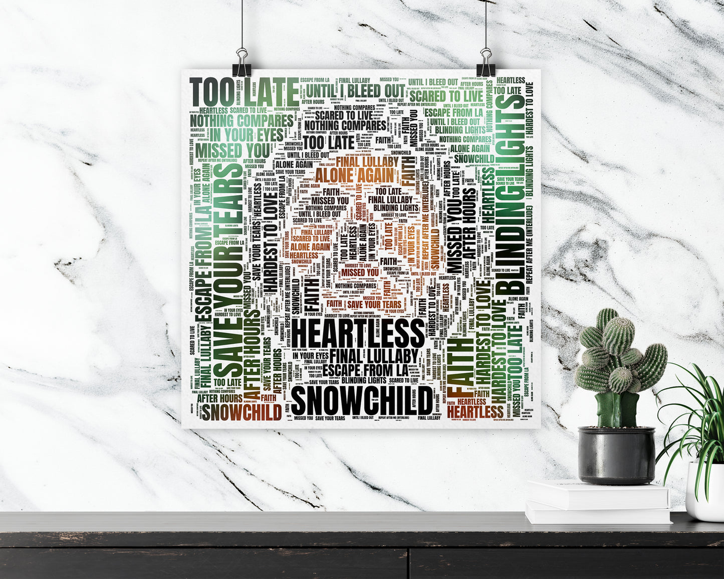 After Hours album word art square poster
