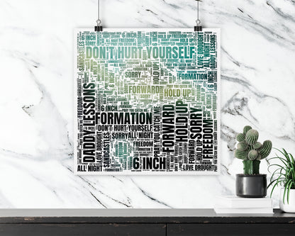 Set of word art album covers square poster
