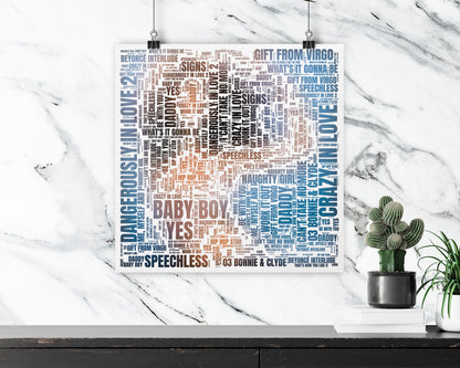 Set of word art album covers square poster
