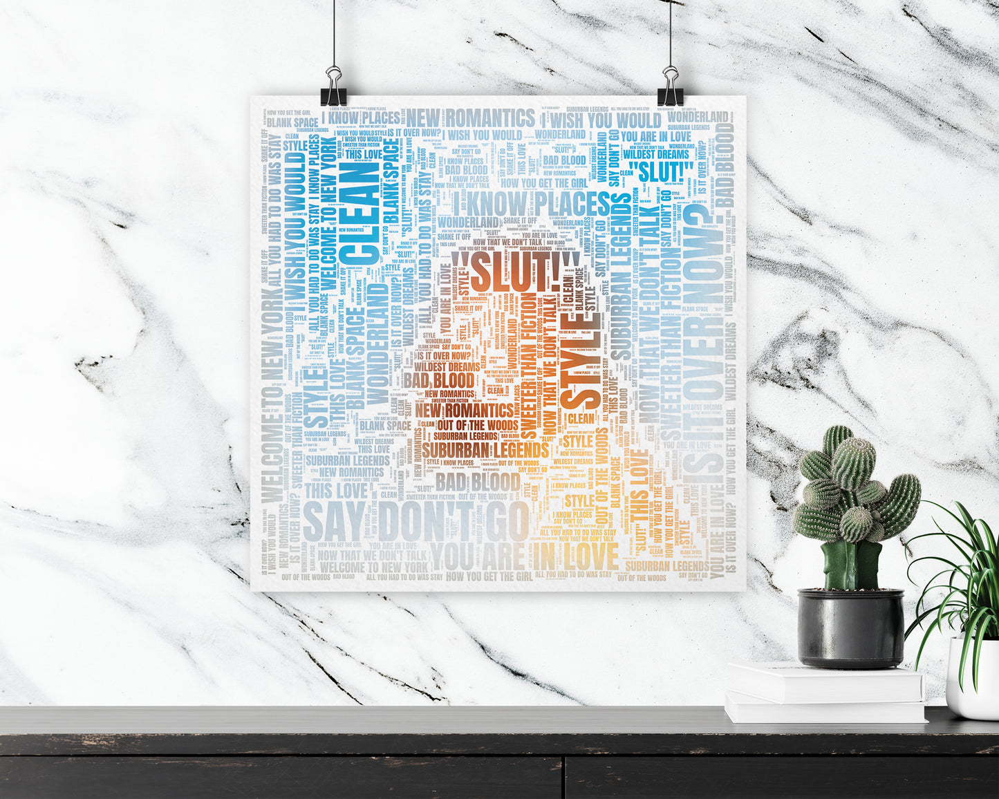 1989 TV album word art square poster