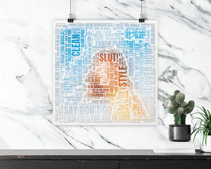 1989 TV album word art square poster