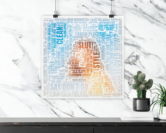1989 TV album word art square poster