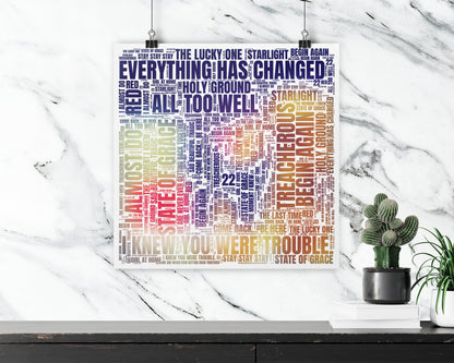 Set of word art album covers square poster